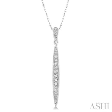 1/6 Ctw Spike Round Cut Diamond Pendant With Link Chain in 10K White Gold